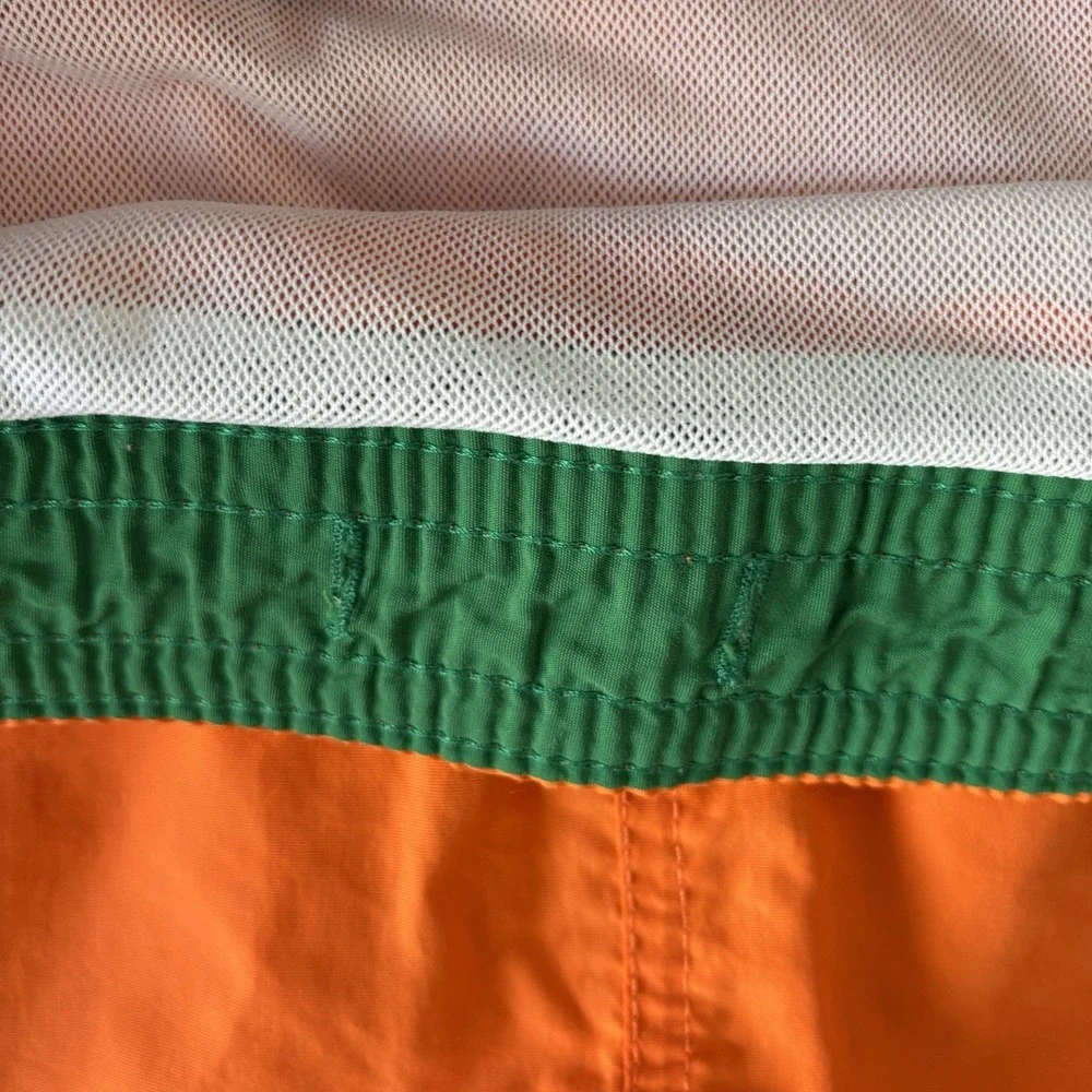 Vintage Lot Of 2 Polo Ralph Lauren Stadium Swim Trunk Shorts Mens L Green Orange